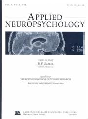 Cover of: Neuropsychological Outcomes Research: A Special Issue of applied Neuropsychology (Applied Neuropsychology, Volume 5, Number 4, 1998)