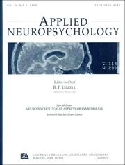 Cover of: Neuropsychological Aspects of Lyme Disease: A Special Issue of applied Neuropsychology (Applied Neuropsychology)