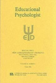 Cover of: New Conceptions of Thinking: A Special Issue of educational Psychologist