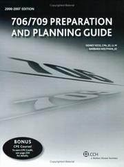 Cover of: 706/709 Preparation and Planning Guide (Preparation and Planning) by Sidney Kess, Weltman Barbara