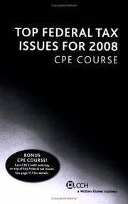 Cover of: Top Federal Tax Issues for 2008 CPE Course