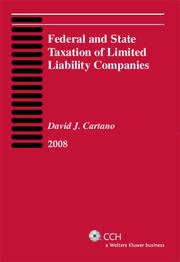 Cover of: Federal and State Taxation of Limited Liability Companies (2008)