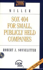 Miller SOX 404 for Small, Publicly Held Companies (2006), with CD by Jr., CPA Robert J. Sonnelitter