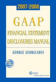 Cover of: GAAP Financial Statement Disclosures Manual, 2007-2008