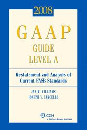 Cover of GAAP Guide Level A on CD-ROM, 2008 (Standalone CD) by jan r. williams,joseph v. carcello