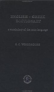 Cover of: English-Greek dictionary: a vocabulary of the Attic language