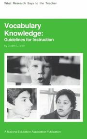 Cover of: Vocabulary knowledge: guidelines for instruction