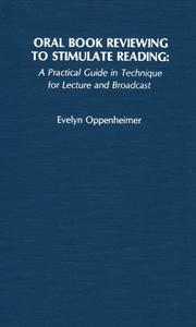 Cover of: Oral book reviewing to stimulate reading by Evelyn Oppenheimer