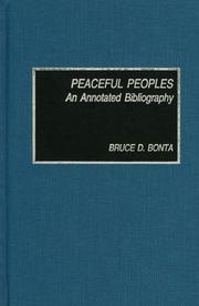 Cover of: Peaceful peoples by Bruce Bonta