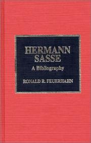 Hermann Sasse by Ronald R. Feuerhahn