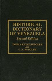 Cover of: Historical Dictionary of Venezuela by Rudolph G. A.