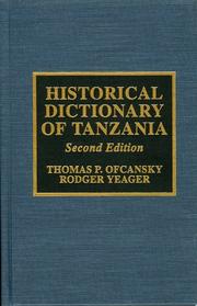 Cover of: Historical dictionary of Tanzania by Thomas P. Ofcansky