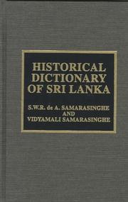 Cover of: Historical dictionary of Sri Lanka