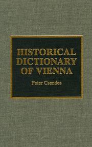 Cover of: Historical dictionary of Vienna
