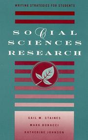 Cover of: Social Sciences Research by Bonacci Mark