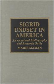 Cover of: Sigrid Undset in America by Marie Maman