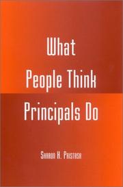 Cover of: What People Think Principals Do by Sharon H. Pristash