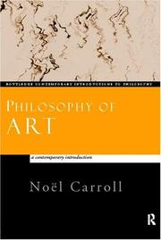 Cover of: Philosophy of Art: A Contemporary Introduction (Routledge Contemporary Introductions to Philosophy)