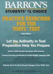 Cover of: Barron's Practice Exercises for the Toefl Test (Test Preparation) by Pamela J. Sharpe