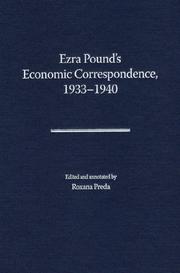 Cover of: Ezra Pound's Economic Correspondence, 1933-1940