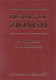 Cover of: History of Zionism: A Handbook and Dictionary