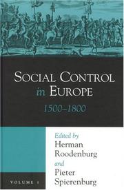 Cover of: SOCIAL CONTROL EUROPE V2 by CLIVE EMSLEY, ERIC JOHNSON, PIETER SPIERENBURG