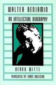 Cover of: Walter Benjamin: an intellectual biography