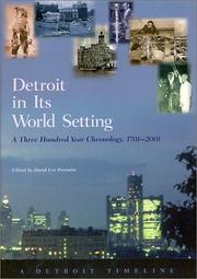 Cover of: Detroit in Its World Setting by David Lee Poremba