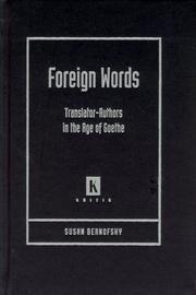 Cover of: Foreign Words: Translator-authors In The Age Of Goethe (Kritik)