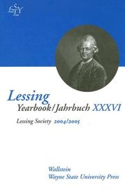 Cover of: Lessing Yearbook / Jahrbuch: 2004 / 2005 (Lessing Yearbook)
