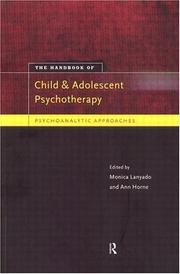 Cover of: Handbook of Child and Adolescent Psychotherapy