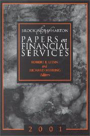 Cover of: Brookings-Wharton Papers on Financial Services 2001 (Brookings-Wharton Papers on Financial Services)