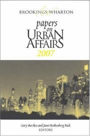 Cover of: Brookings-Wharton Papers on Urban Affairs 2007 by 
