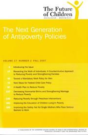 Cover of: The Next Generation of Antipoverty Policies (The Future of Children, Fall 2007)