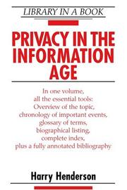 Cover of: Privacy in the information age by Harry Henderson