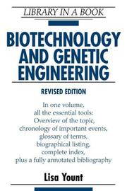 Cover of: Biotechnology and Genetic Engineering (Library in a Book) by Lisa Yount