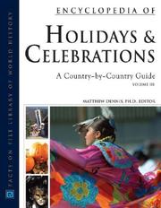 Cover of: Encyclopedia of Holidays And Celebrations: A Country-by-country Guide (Three Volume Set)