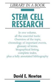 Cover of: Stem cell research by David E. Newton