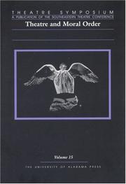 Cover of: Theatre and Moral Order