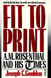 Cover of: Fit to print by Joseph C. Goulden
