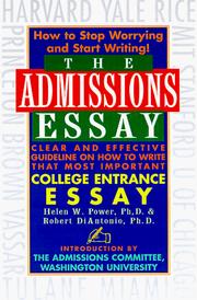 Cover of: The admissions essay by Helen W. Power