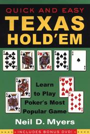 Cover of: Quick and Easy Texas Hold'em--Includes Instructional DVD by Neil Myers