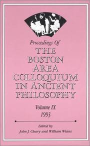 Cover of: Proceedings of the Boston Area Colloquium in Ancient Philosophy