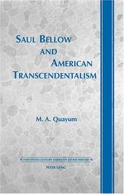 Cover of: Saul Bellow and American transcendentalism