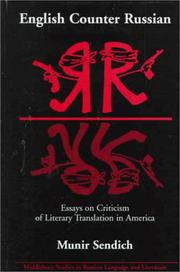 Cover of: English counter Russian: essays on criticism of literary translation in America