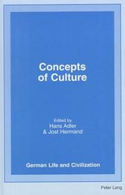 Cover of: Concepts of culture by edited by Hans Adler & Jost Hermand.