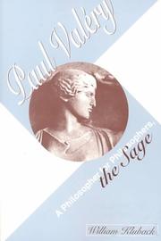 Cover of: Paul Valery: A Philosopher for Philosophers, the Sage
