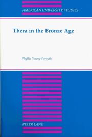 Thera in the Bronze Age (American University Studies IX: History) by Phyllis Young Forsyth