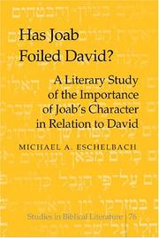 Has Joab Foiled David? by Michael A. Eschelbach