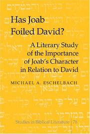 Cover of: Has Joab Foiled David? by Michael A. Eschelbach